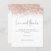 Budget Roos Gold Glitter Love and Bedankt Weddensc (Voorkant / Achterkant)