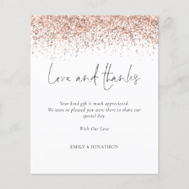 Budget Roos Gold Glitter Love and Bedankt Weddensc