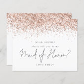 Budget Roos Gold Glitter - Maid of Honor Request (Voorkant / Achterkant)