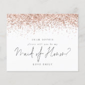 Budget Roos Gold Glitter - Maid of Honor Request (Voorkant)