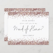 Budget Roos Gold Glitter - Maid of Honor Request (Voorkant / Achterkant)