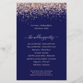 Budget Roos Gold Glitter Navy Blue Wedding Program (Achterkant)