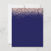Budget Roos Gold Glitter Navy Blush Wedding RSVP (Achterkant)