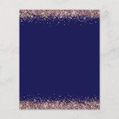 BUDGET Roos Gold Glitter Navy Evening Party nodigt (Achterkant)