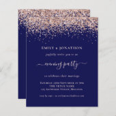 Budget Roos Gold Glitter Navy Evening Wedding (Voorkant / Achterkant)