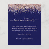 Budget Roos Gold Glitter Photo Navy Weddenschappen (Voorkant)