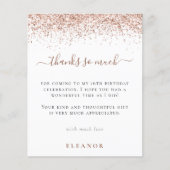 Budget Roos Gold Glitter Photo Sweet 16 Bedankt (Voorkant)