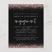 Budget Roos Gold Glitter Photo Verloving Black (Voorkant)