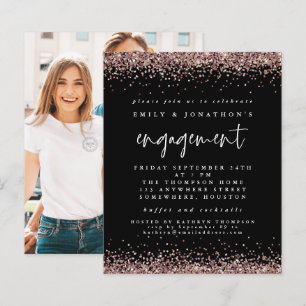 Budget Roos Gold Glitter Photo Verloving Black