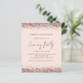 BUDGET Roos Gold Glitter Pink Evitation Invitation (Staand voorkant)