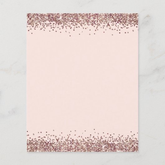 BUDGET Roos Gold Glitter Pink Evitation Invitation (Achterkant)