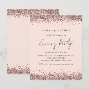 BUDGET Roos Gold Glitter Pink Evitation Invitation