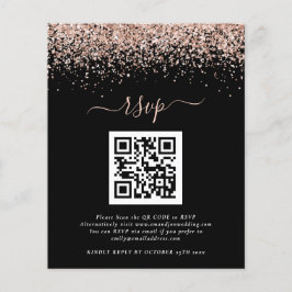 Budget Roos Gold Glitter QR Black Weddenschap RSVP