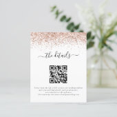 Budget Roos Gold Glitter QR Code Weddenschap Detai (Staand voorkant)