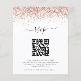 Budget Roos Gold Glitter QR Code Weddenschap RSVP