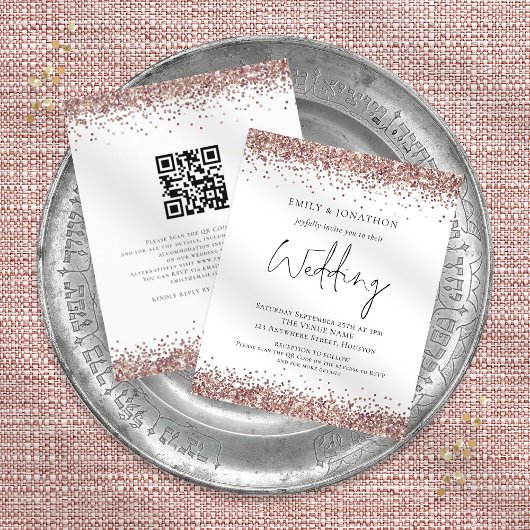 Budget Roos Gold Glitter QR Code Weddenschap Uitno