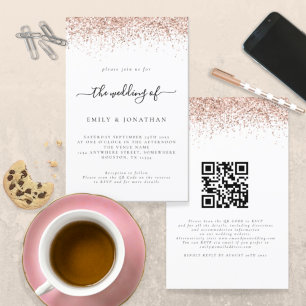 Budget Roos Gold Glitter QR Code Weddenschap Uitno