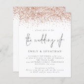 Budget Roos Gold Glitter QR Code Weddenschap Uitno (Voorkant / Achterkant)