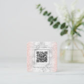 Budget Roos Gold Glitter QR Code Weddenschap Uitno Vierkante Visitekaartje (Staand voorkant)