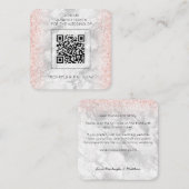 Budget Roos Gold Glitter QR Code Weddenschap Uitno Vierkante Visitekaartje (Voorkant / Achterkant)