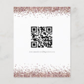 Budget Roos Gold Glitter QR Code Wedding RSVP enc (Achterkant)