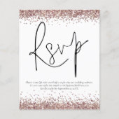 Budget Roos Gold Glitter QR Code Wedding RSVP enc (Voorkant)