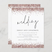Budget Roos Gold Glitter QR Informal Weddenschap (Voorkant / Achterkant)