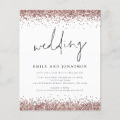 Budget Roos Gold Glitter QR Informal Weddenschap (Voorkant)