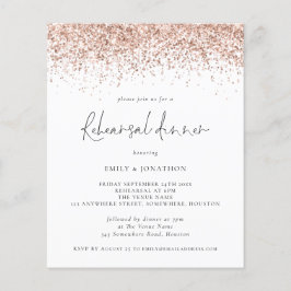 Budget Roos Gold Glitter Rehearsal Dinner Invite