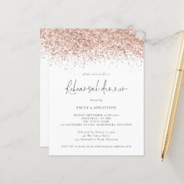 Budget Roos Gold Glitter Rehearsal Dinner Invite