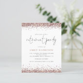 Budget Roos Gold Glitter Retirement Party Invite (Staand voorkant)