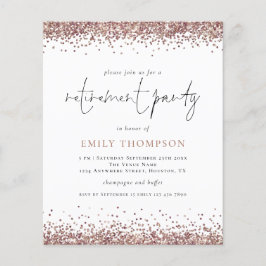 Budget Roos Gold Glitter Retirement Party Invite