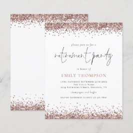 Budget Roos Gold Glitter Retirement Party Invite