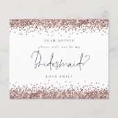 Budget Roos Gold Glitter Script Bridesmaid Request (Voorkant)