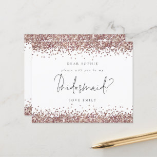 Budget Roos Gold Glitter Script Bridesmaid Request