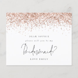 Budget Roos Gold Glitter Script Bridesmaid Request