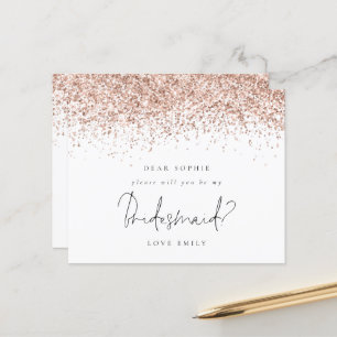 Budget Roos Gold Glitter Script Bridesmaid Request