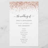 Budget Roos Gold Glitter Script Weddenprogramma (Voorkant)