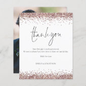 Budget Roos Gold Glitter Script Weddenschap Dank u (Voorkant / Achterkant)