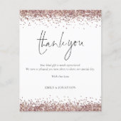 Budget Roos Gold Glitter Script Weddenschap Dank u (Voorkant)