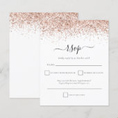 Budget Roos Gold Glitter script Wedding RSVP (Voorkant / Achterkant)
