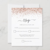 Budget Roos Gold Glitter script Wedding RSVP (Voorkant)