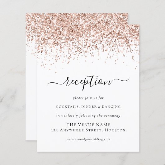 Budget Roos Gold Glitter Script Weduwen Ontvangen (Voorkant / Achterkant)