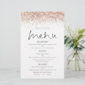 Budget Roos Gold Glitter Script Weduwmenu (Staand voorkant)