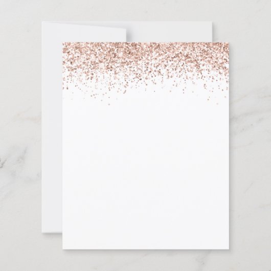 Budget Roos Gold Glitter Script Weduwschap RSVP (Achterkant)