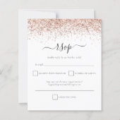 Budget Roos Gold Glitter Script Weduwschap RSVP (Voorkant)