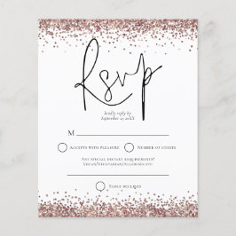 Budget Roos Gold Glitter Script Weduwschap RSVP