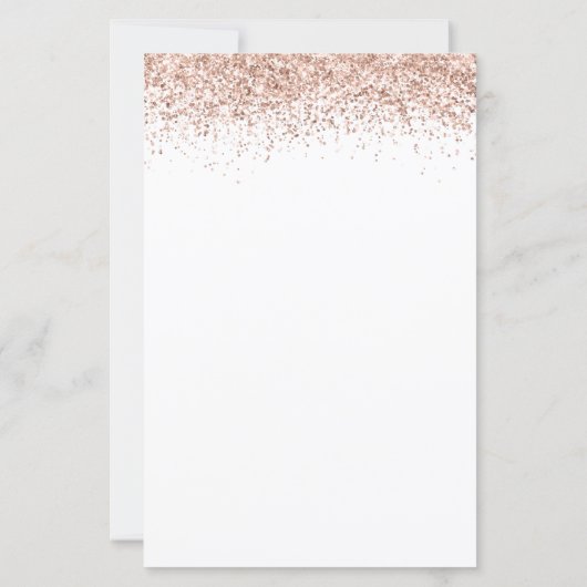 Budget Roos Gold Glitter Sweet 16 Birthday Invite (Achterkant)