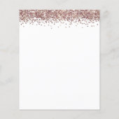 Budget Roos Gold Glitter Sweet 16 Uitnodiging (Achterkant)