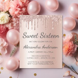 Budget Roos Gold Glitter Sweet Sixteen Birthday<br><div class="desc">Budget Blush Pink - Roos Gold Sparkly Dripping Glitter Sweet 16 Birthday Party Invitation . Dit is de perfecte Sweet Sixteen Birthday Uitnodiging voor een modern Roos Gold en Blush Pink Ombre Glitter Sparkle Girly Birthday Party. Neem contact op met de ontwerper voor overeenkomende aangepaste objecten.</div>